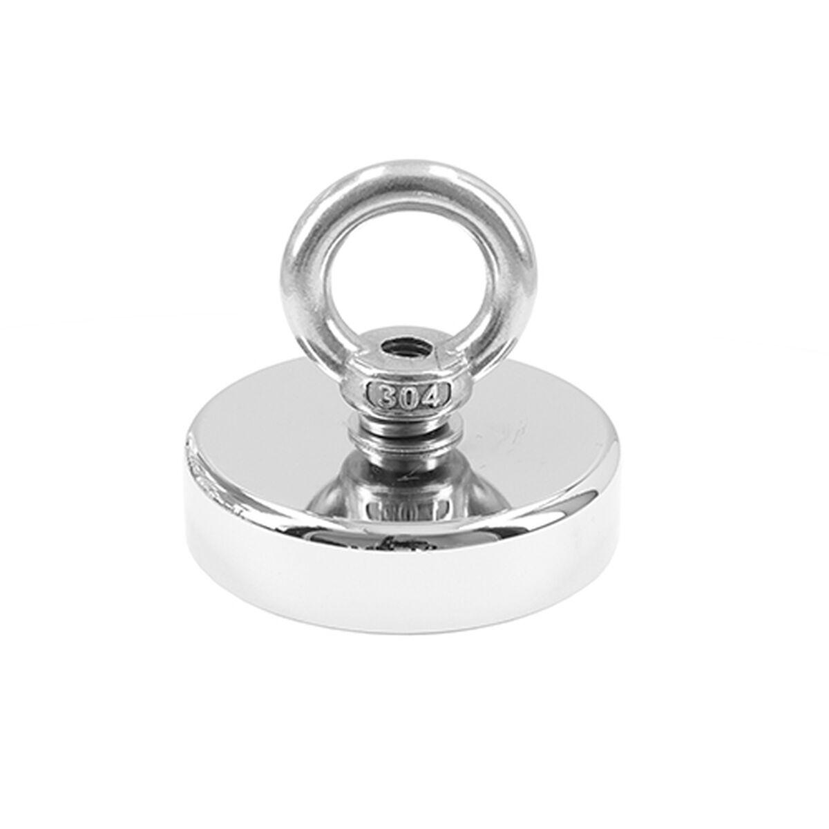 Ferrestock neodym-magnet med øje - Ø 6 cm