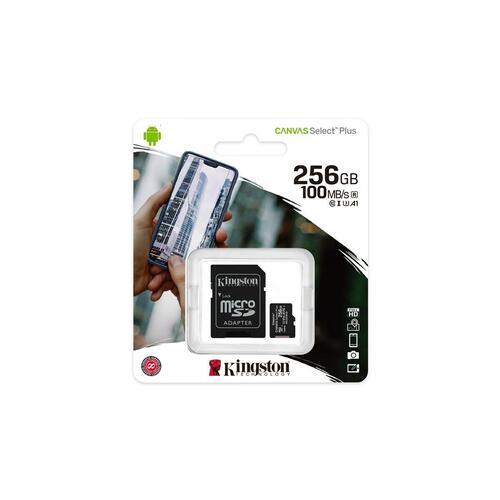 Mikro-SD-hukommelseskort med adapter Kingston Canvas Select Plus 256 GB