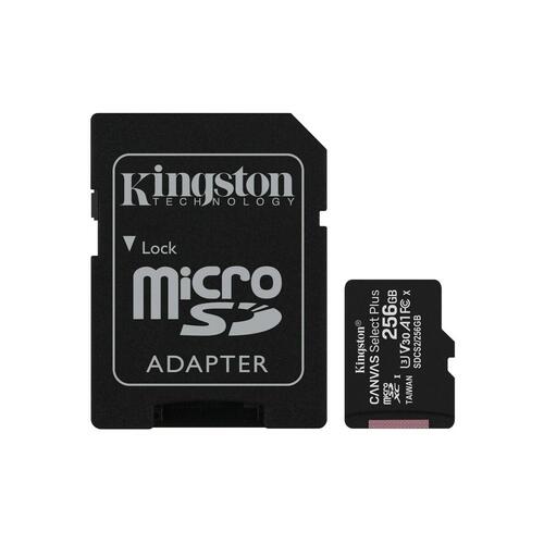 Mikro-SD-hukommelseskort med adapter Kingston Canvas Select Plus 256 GB