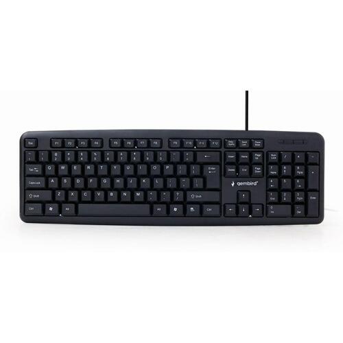 Tastatur GEMBIRD KB-U-103-RU Sort Monochrome Engelsk Russisk QWERTY