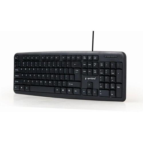 Tastatur GEMBIRD KB-U-103-RU Sort Monochrome Engelsk Russisk QWERTY