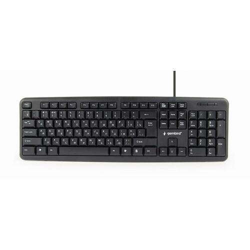 Tastatur GEMBIRD KB-U-103-RU Sort Monochrome Engelsk Russisk QWERTY