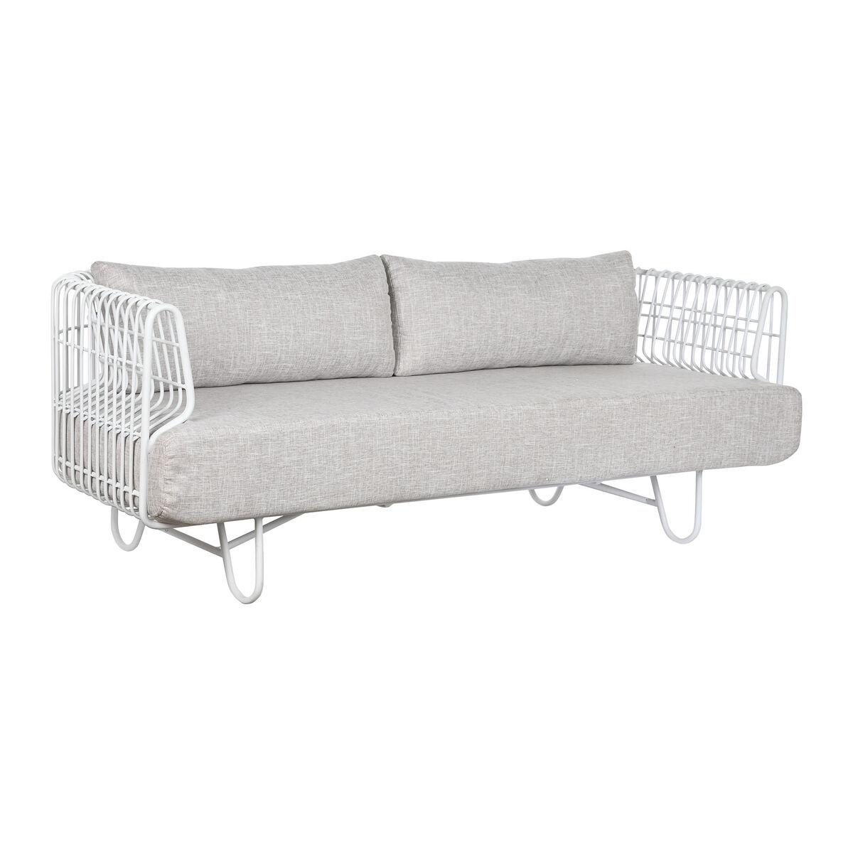 Udesofa - hvid/beige, metal, 180 × 66 × 66 cm