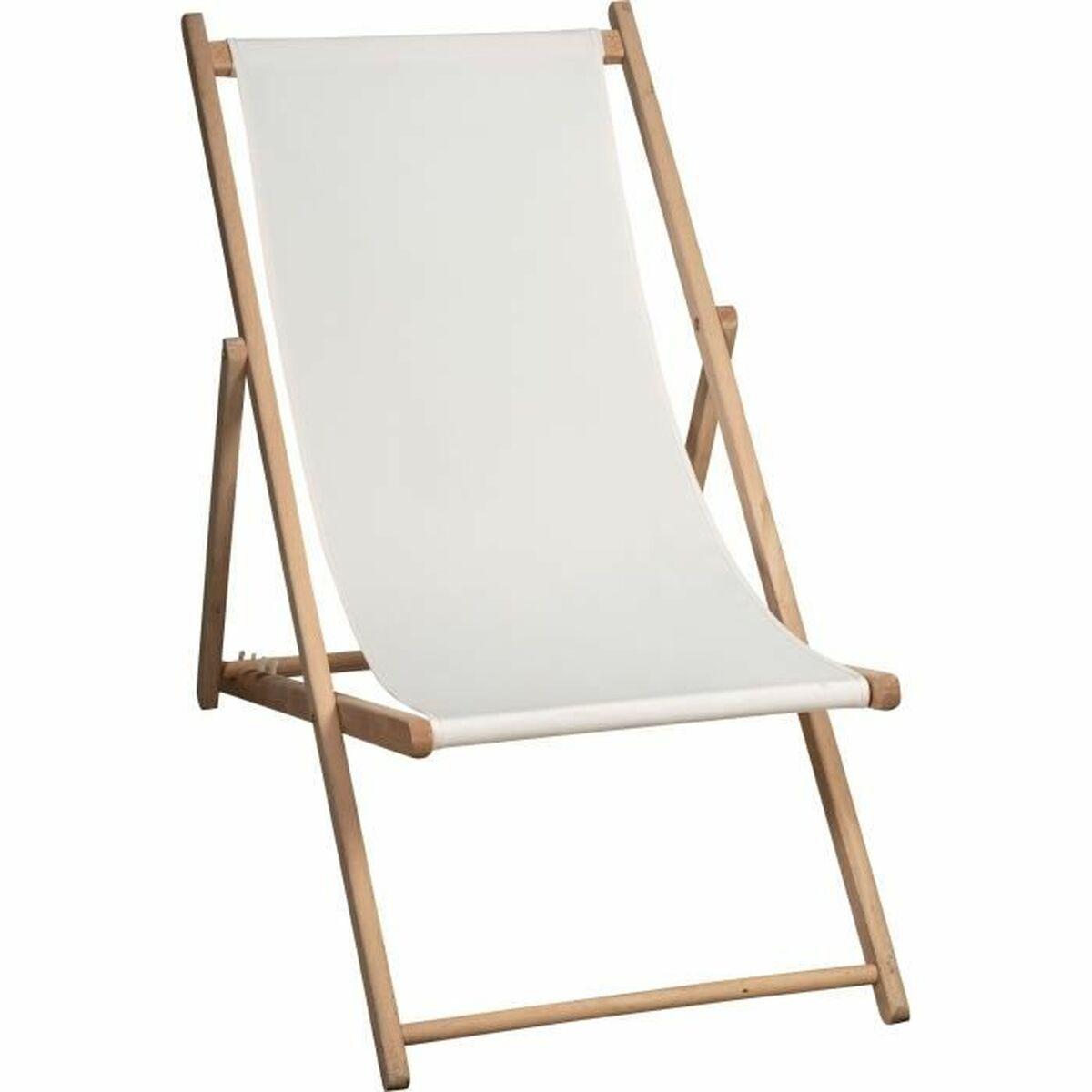 Jardin Prive F100 solstol - sammenklappelig loungestol i lys canvas