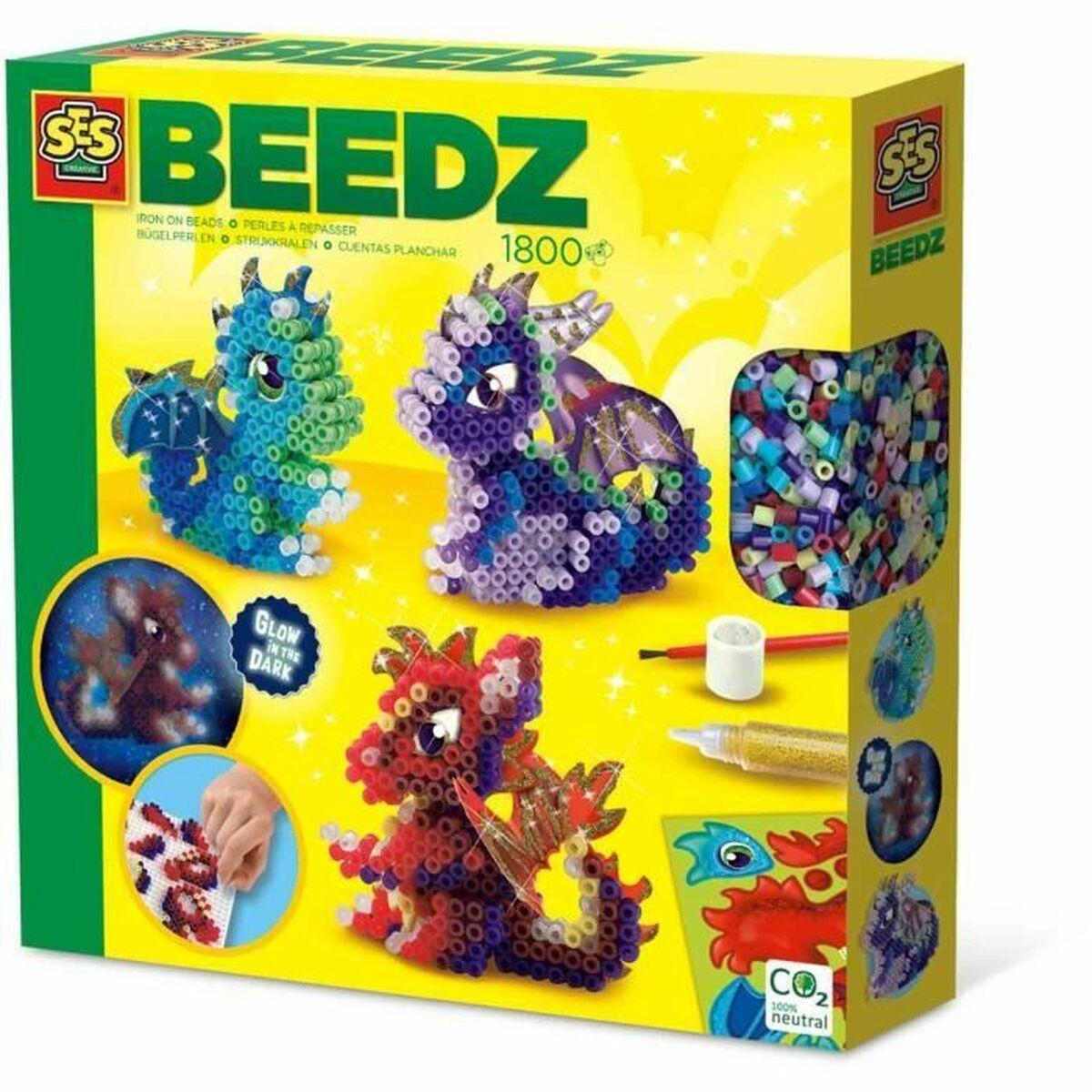 SES Creative Beedz Mosaik - 1.800 perler, multifarvet billede