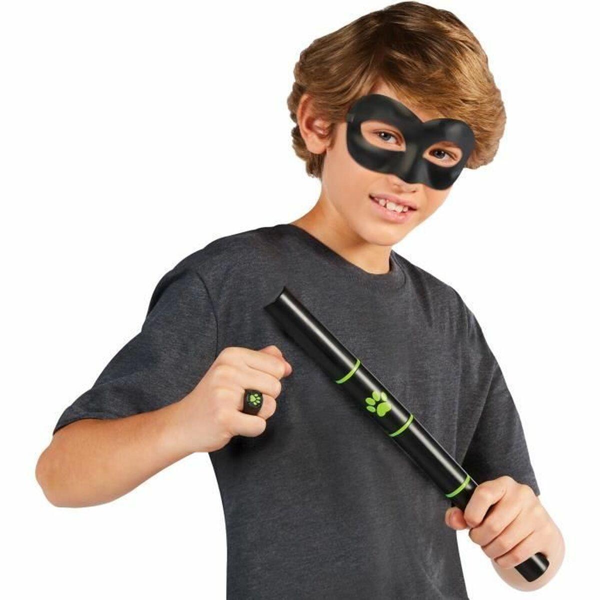 Miraculous Cat Noir Transformation Set til børn - 4 dele, sort/multifarvet billede