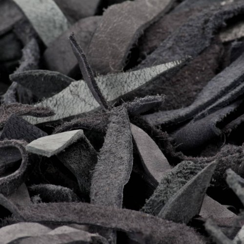 Shaggy tæppe ægte læder 190 x 280 cm grå