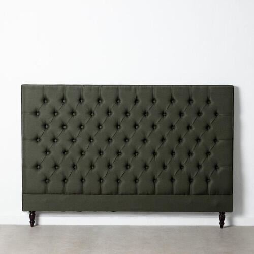 Sengegavl 185 x 10,5 x 125 cm Hør Mørk grøn