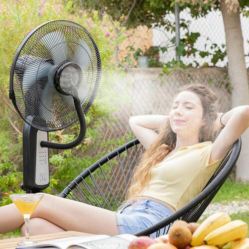 Spray ventilator med fod med fjernbetjening Sort 2,8 L 90 W (OUTLET A)