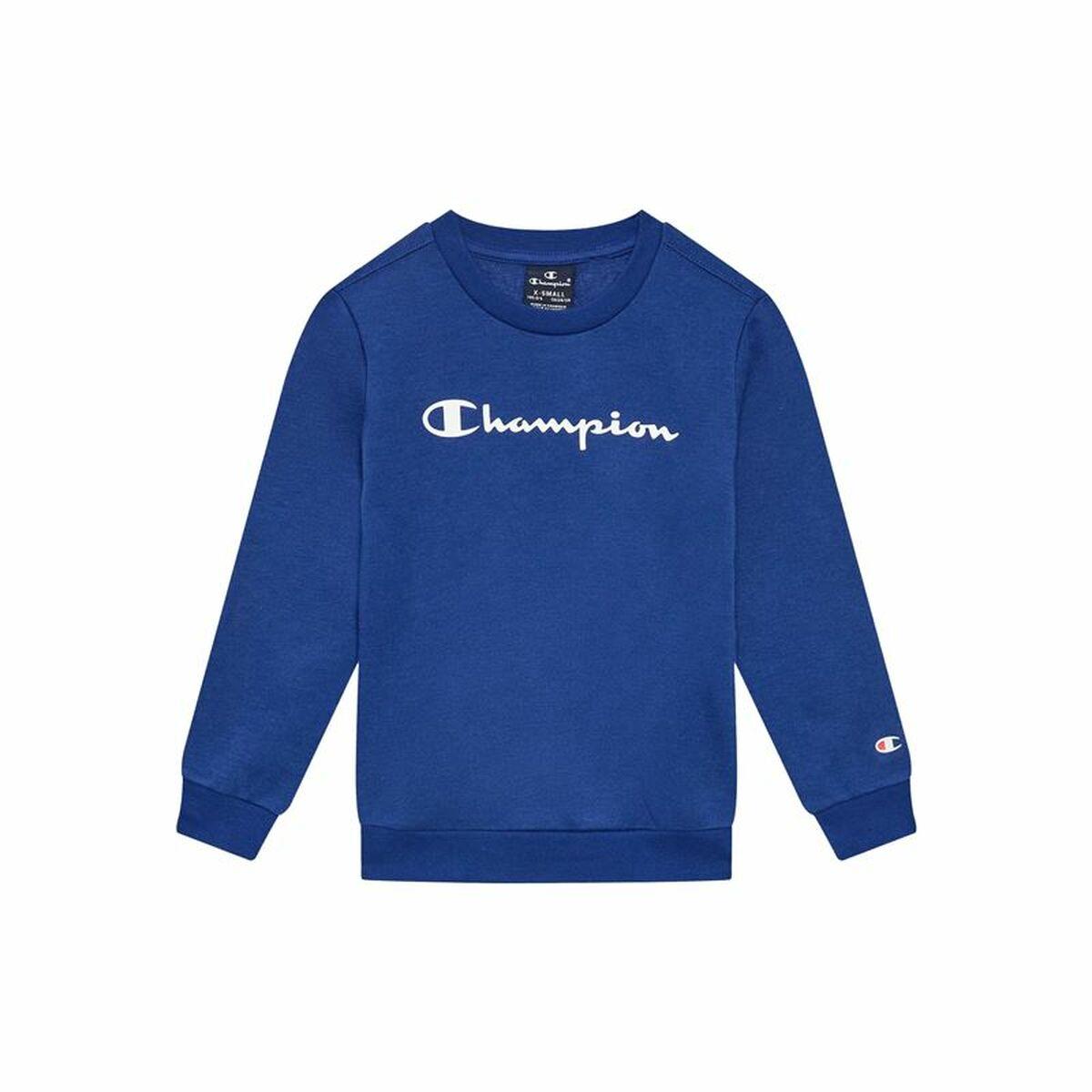 Hættetrøje til Børn Champion Crewneck Blå Hvid 11-12 år