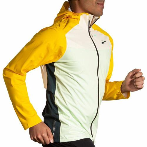 Sportsjakke til Mænd Brooks High Point Waterproof Hvid S