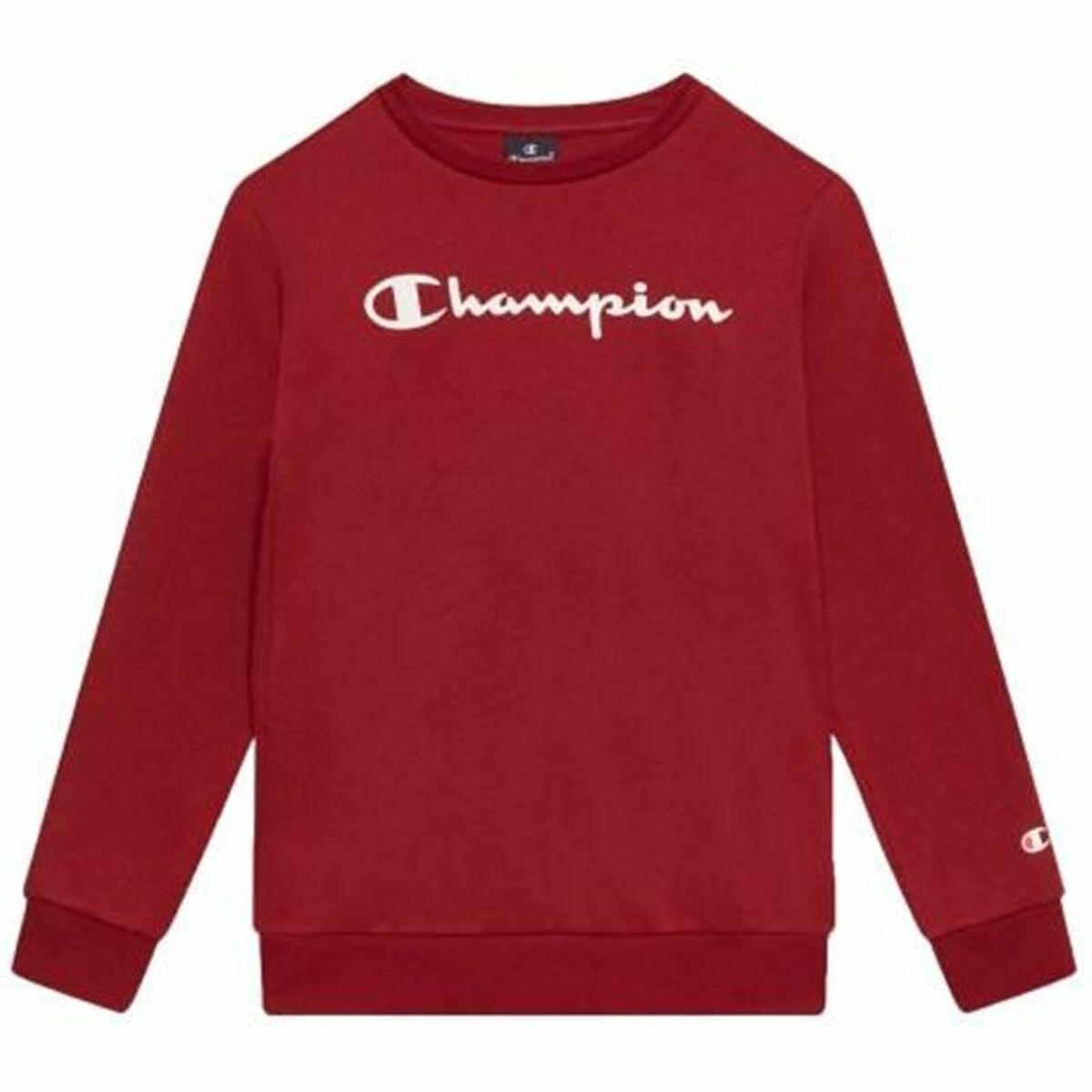 Sweatshirt til Børn Champion Crewneck Hvid Rød 9-10 år