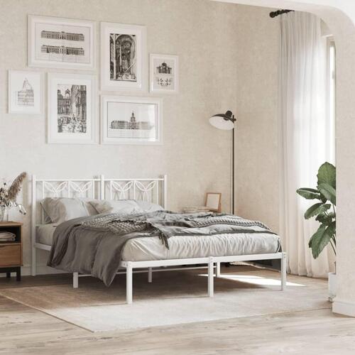 Sengegavl 135 cm metal hvid