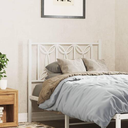 Sengegavl 75 cm metal hvid