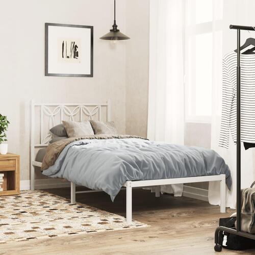 Sengegavl 75 cm metal hvid