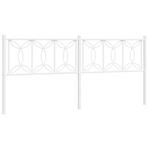 Sengegavl 200 cm metal hvid