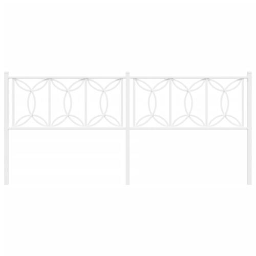 Sengegavl 200 cm metal hvid