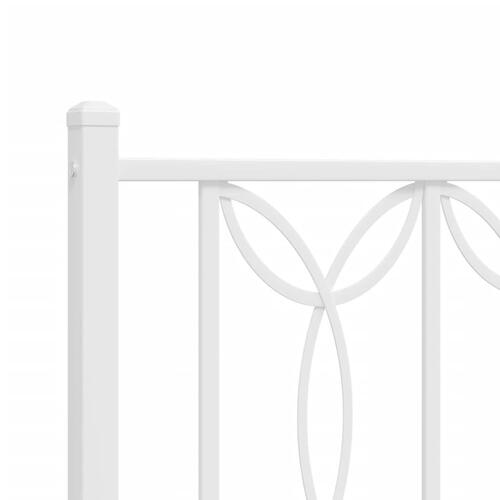 Sengegavl 120 cm metal hvid