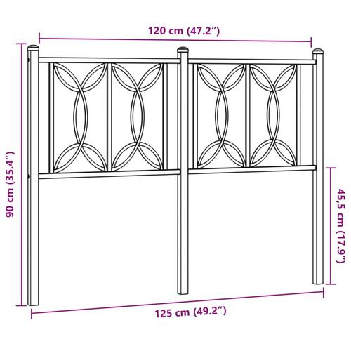 Sengegavl 120 cm metal hvid
