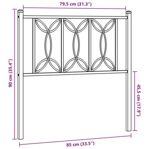 Sengegavl 80 cm metal hvid
