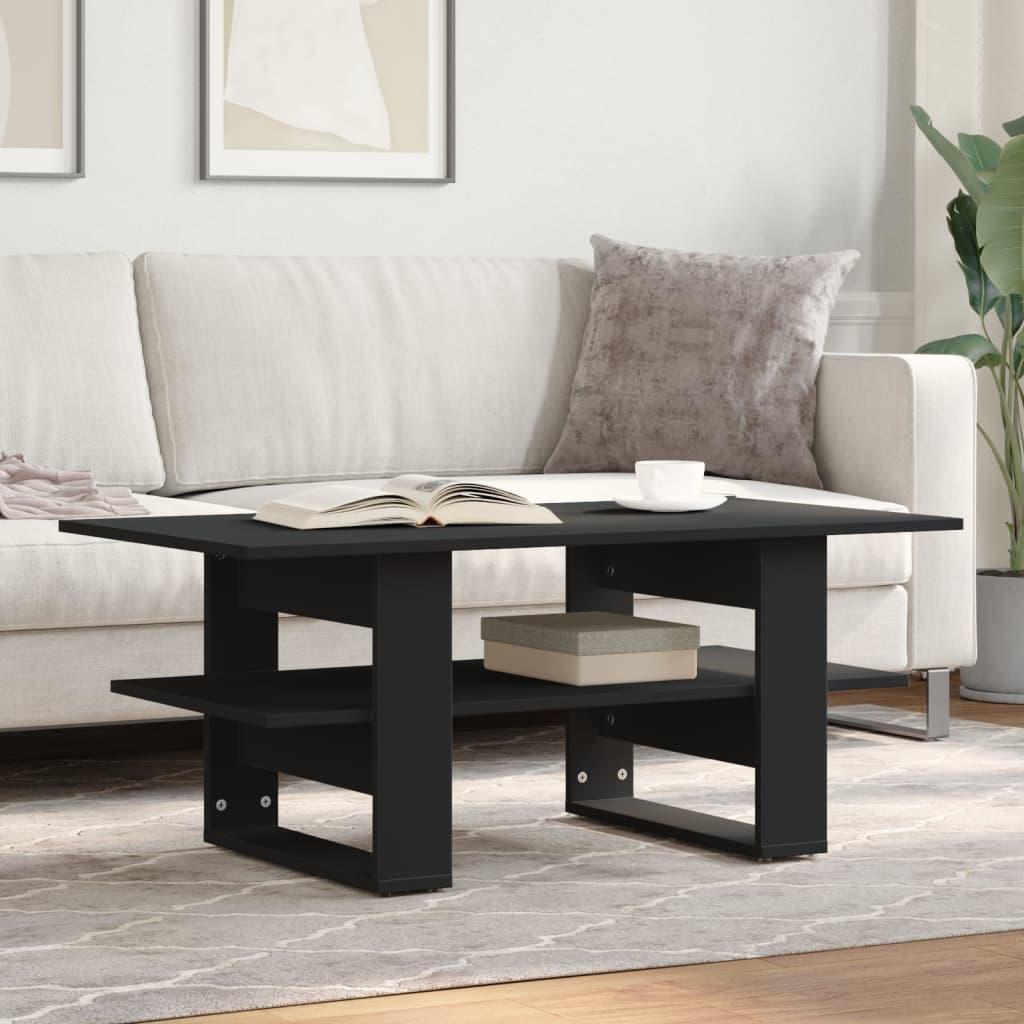 Sofabord 102x55x42 cm konstrueret træ sort