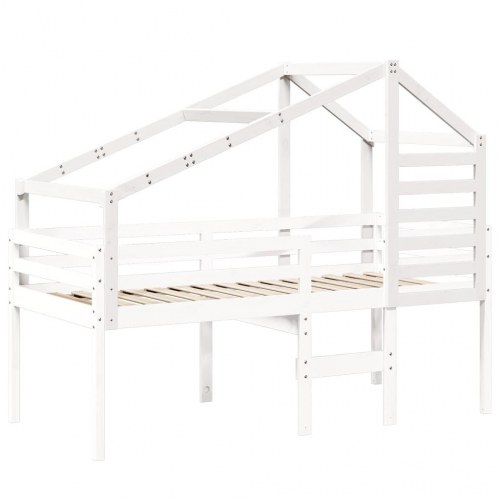 Stel til husseng 198x87x113 cm massivt fyrretræ hvid