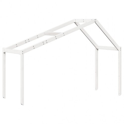 Stel til husseng 203x80,5x142 cm massivt fyrretræ hvid