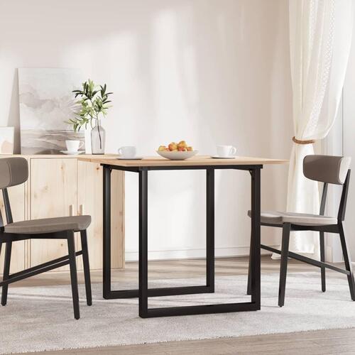 Spisebord 90x90x75 cm O-stel massivt fyrretræ og stål