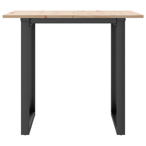 Spisebord 90x90x75 cm O-stel massivt fyrretræ og stål