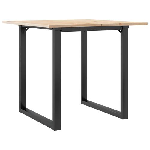 Spisebord 90x90x75 cm O-stel massivt fyrretræ og stål