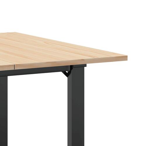 Spisebord 90x90x75 cm O-stel massivt fyrretræ og stål