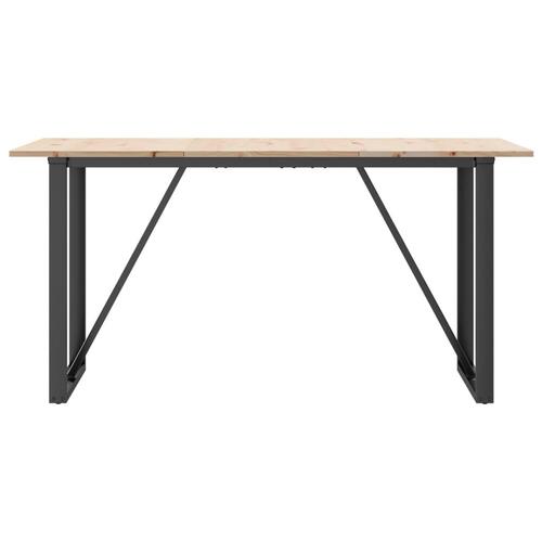 Spisebord 140x80x75 cm O-stel massivt fyrretræ og stål