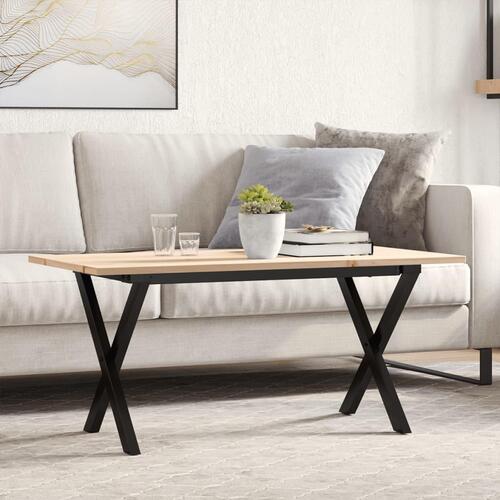 Sofabord 100x50x45 cm X-stel massivt fyrretræ og stål