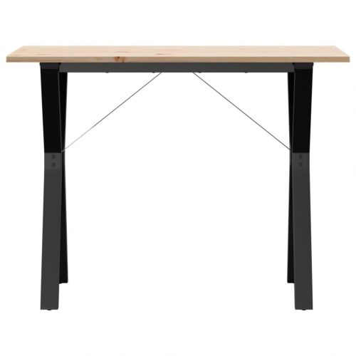 Spisebord 100 x 50 x 75 cm med Y-stel i massivt fyrretræ og stål