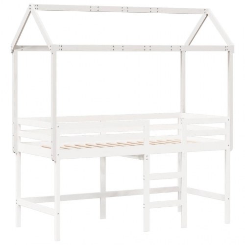 Stel til husseng 217x95,5x159 cm massivt fyrretræ hvid