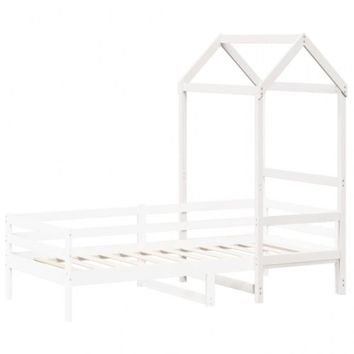 Stel til husseng 118x70x176,5 cm massivt fyrretræ hvid