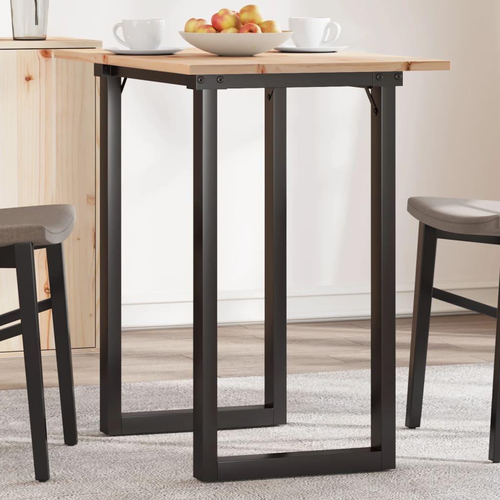 Spisebord 80x50x75,5 cm O-stel massivt fyrretræ og stål