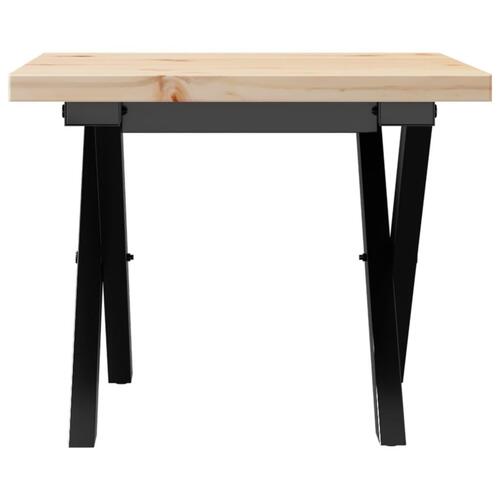 Sofabord 40x40x35,5 cm X-stel massivt fyrretræ og stål