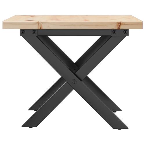 Sofabord 40x40x35,5 cm X-stel massivt fyrretræ og stål