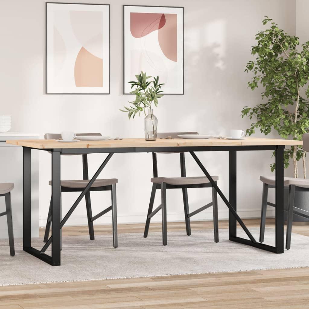 Spisebord 180x90x75,5 cm O-stel massivt fyrretræ og stål