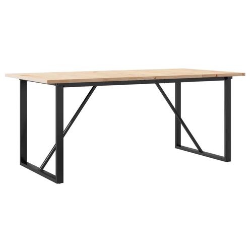 Spisebord 180x90x75,5 cm O-stel massivt fyrretræ og stål