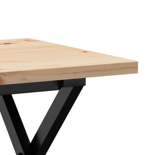 Sofabord 80x50x40,5 cm X-stel massivt fyrretræ og stål