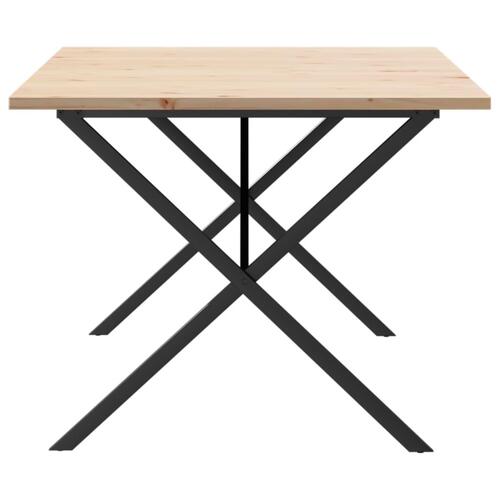 Spisebord 200x100x75,5 cm X-stel massivt fyrretræ og stål