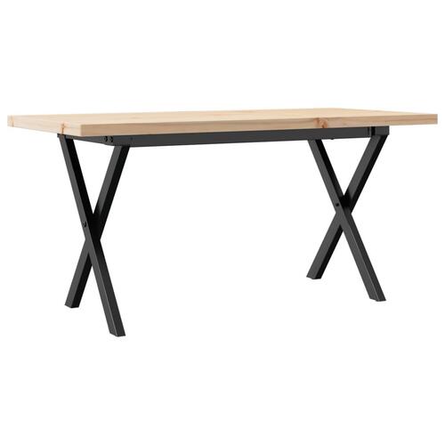 Sofabord 90x40x45,5 cm X-stel massivt fyrretræ og stål