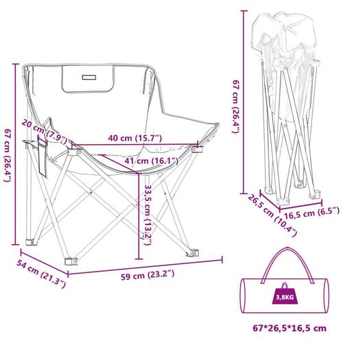 Campingstole med lommer 2 stk. foldbar Efterlad tryk