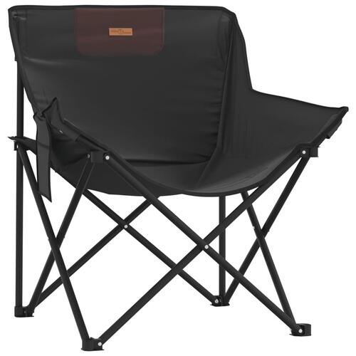 Campingstole med lommer 2 stk. foldbar sort
