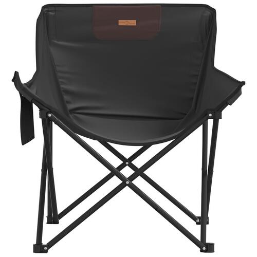 Campingstole med lommer 2 stk. foldbar sort