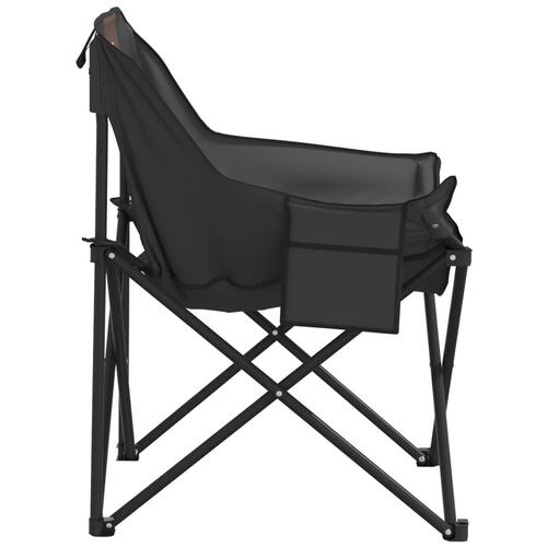 Campingstole med lommer 2 stk. foldbar sort