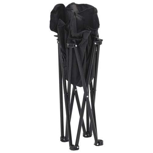 Campingstole med lommer 2 stk. foldbar sort