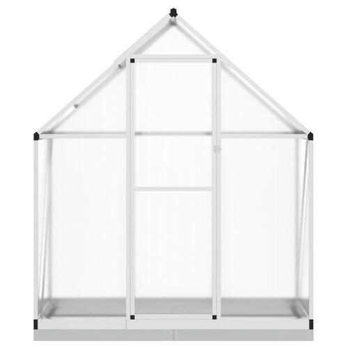 Drivhus med fundamentramme 169x58x202 cm aluminium sølvfarvet